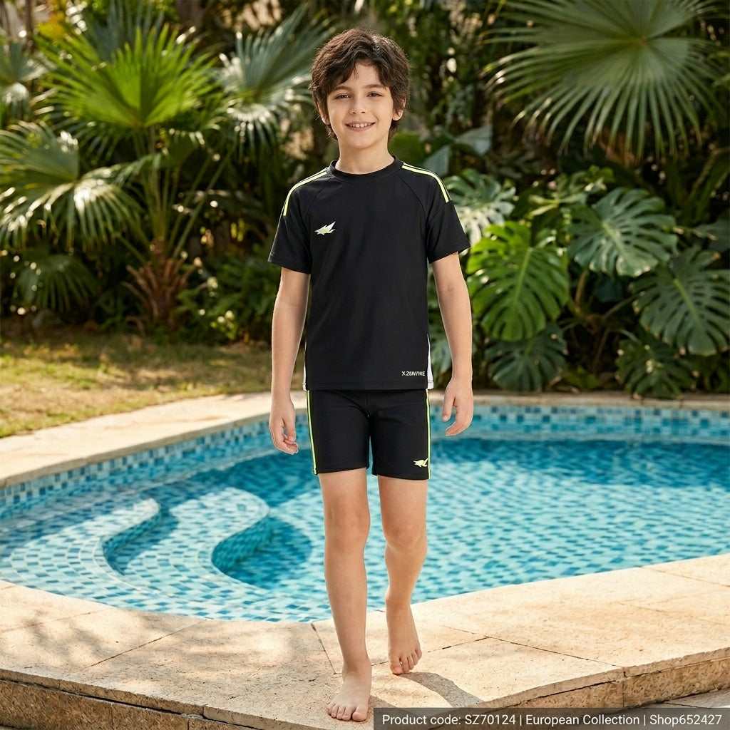 Girls Long Sleeve One Piece Swimsuit Quick Dry Sun Protection For Kids