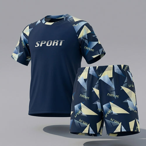 2026 New Boys Split Swimsuit High Elastic Quick Dry Plus Size Kids Swimwear